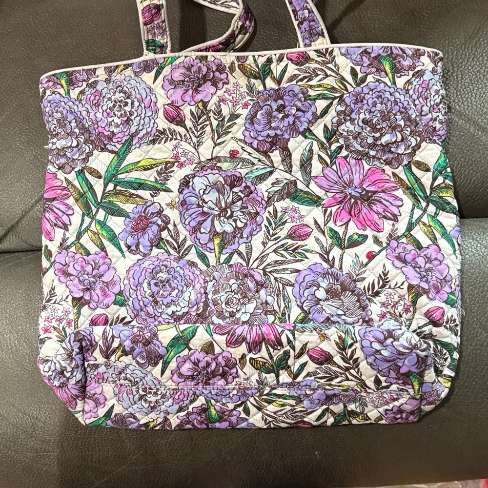 Vera Bradley purple floral and lady bug tote bag - Picture 5 of 9